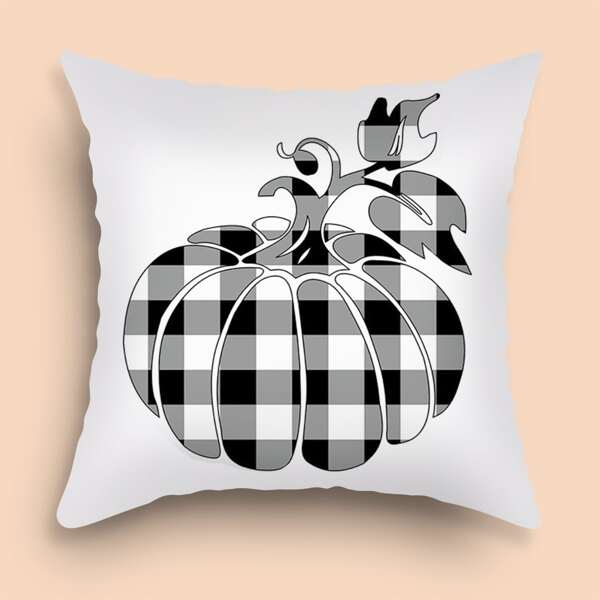 

Pumpkin Print Cushion Cover Without Filler, Multicolor