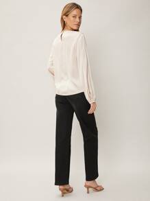 SHEIN Straight Fit Balloon Sleeve Top - Apricot - View 9