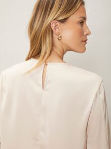 SHEIN Straight Fit Balloon Sleeve Top - Apricot - View 10