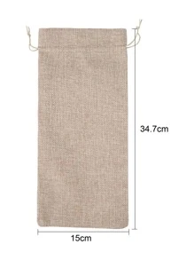 3pcs Wine Bottle Drawstring Bag - Khaki - View 3