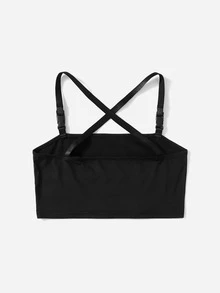 ROMWE Top de tirantes con estampado de dragón chino - Negro - Ver 2