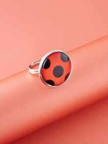 Anillo Decorativo Redondo Con Lunares Para Niñas - Plateado - Ver 3