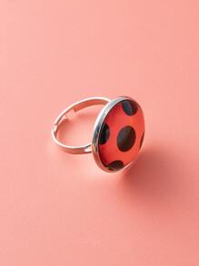 Anillo Decorativo Redondo Con Lunares Para Niñas - Plateado - Ver 5