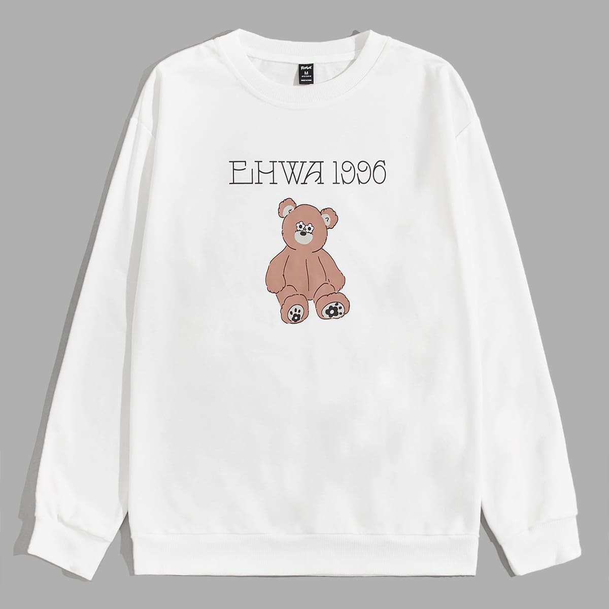 

Guys Letter Cartoon Graphic Sweatshirt, White