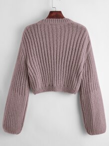 SHEIN Unity Suéter de cuello redondo de manga larga y unicolor minimalista para mujer, para uso diario