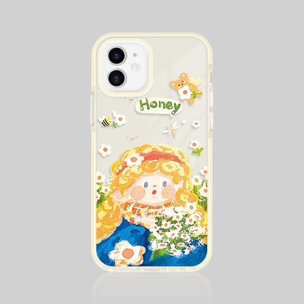 

Cartoon Girl Clear Phone Case, Multicolor
