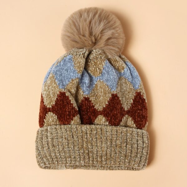 

Pom Pom Decor Beanie, Multicolor