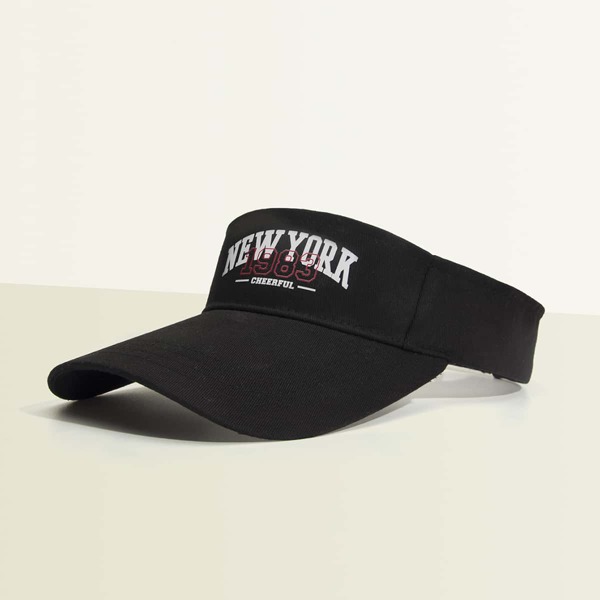 

Letter Graphic Visor Hat, Black