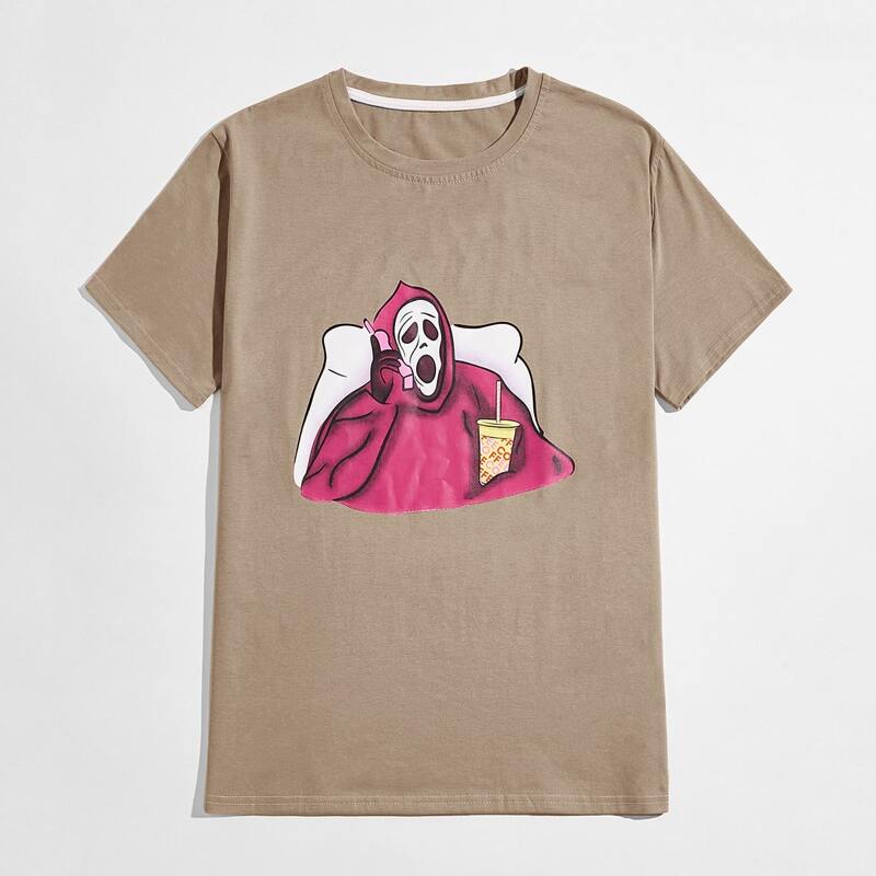 

Unisex Skull Graphic Tee, Khaki