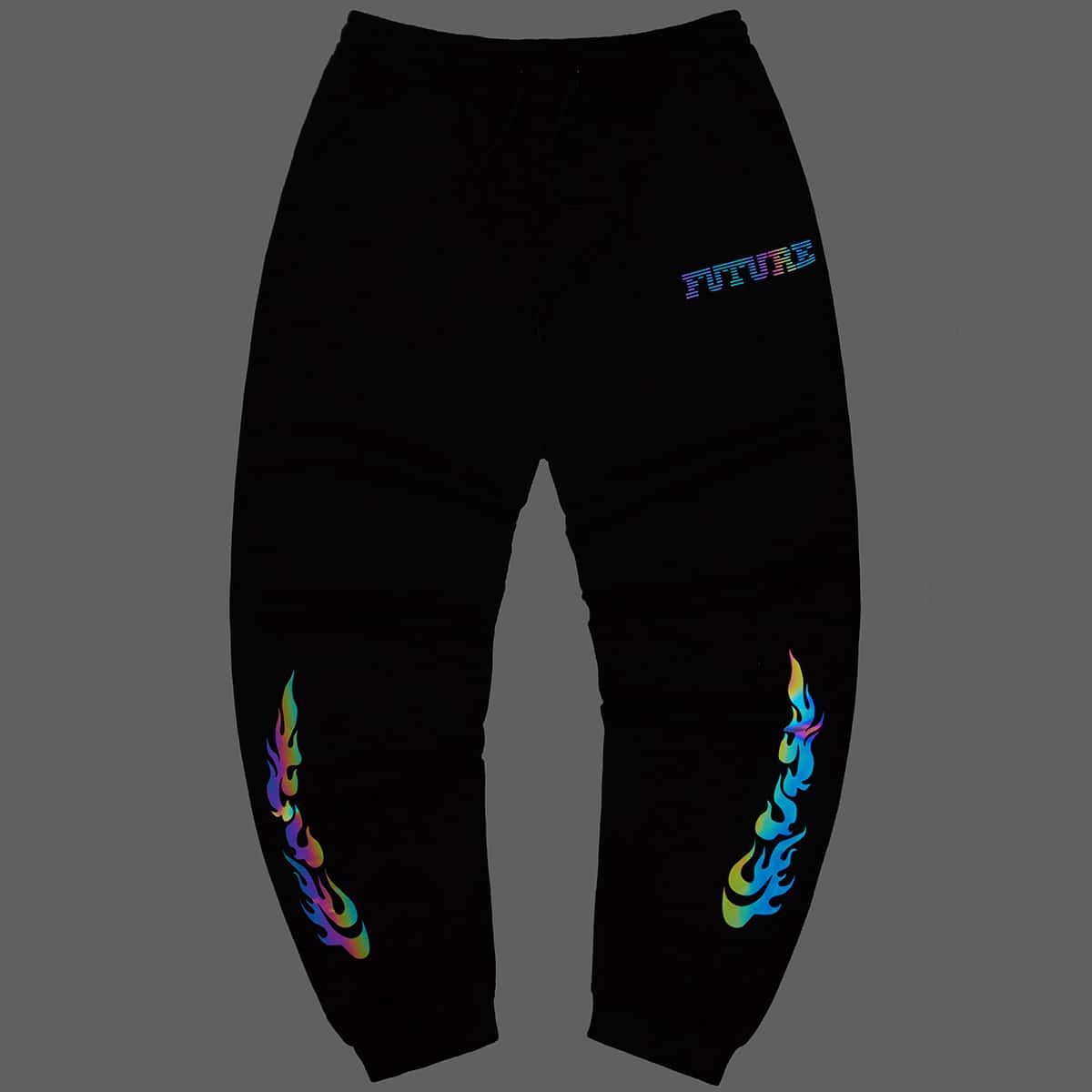

Guys Letter Fire Graphic Drawstring Sweatpants, Black