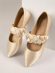 Giày bệt Nữ màu trơn Đúng mốt - Rượu sâm banh - Xem 2