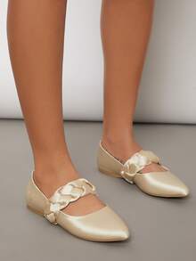 Giày bệt Nữ màu trơn Đúng mốt - Rượu sâm banh - Xem 3