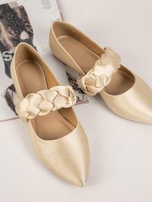 Giày bệt Nữ màu trơn Đúng mốt - Rượu sâm banh - Xem 4