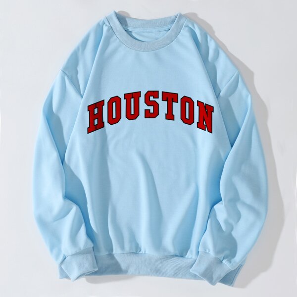 

Letter Graphic Drop Shoulder Sweatshirt, Baby blue