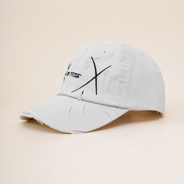 

Men Letter Embroidered Baseball Cap, Beige