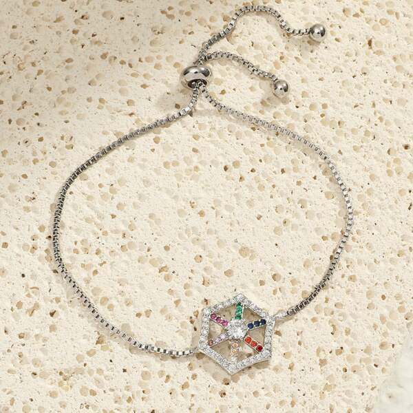 

Zircon Decor Bracelet, Silver