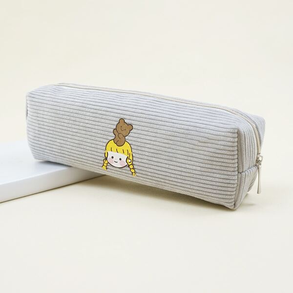 

Girl Print Pencil Case, Light grey