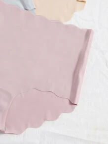 Shein Underwear&Sleepwear Basics 4pack No Show Scallop Trim Panty Set