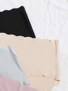 Shein Underwear&Sleepwear Basics 4pack No Show Scallop Trim Panty Set