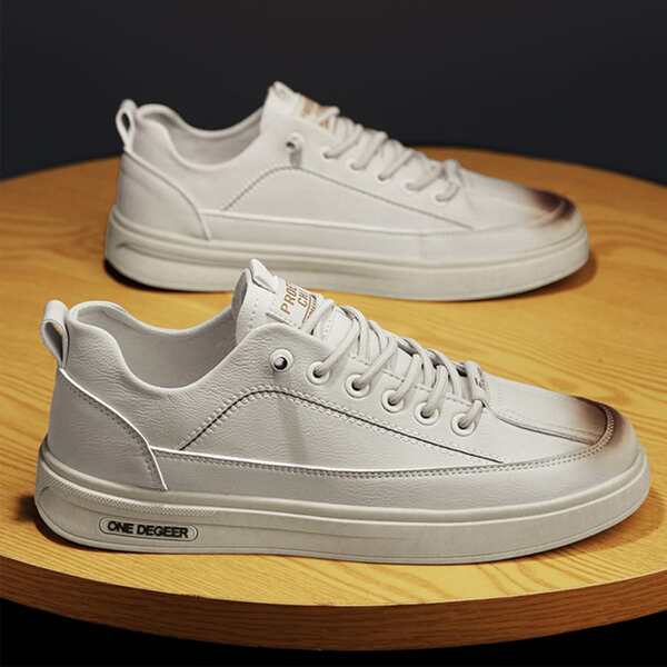 

Men Ombre Lace-up Front Skate Shoes, Apricot