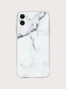 Capa de telefone em mármore - Preto e Branco - Visão 1