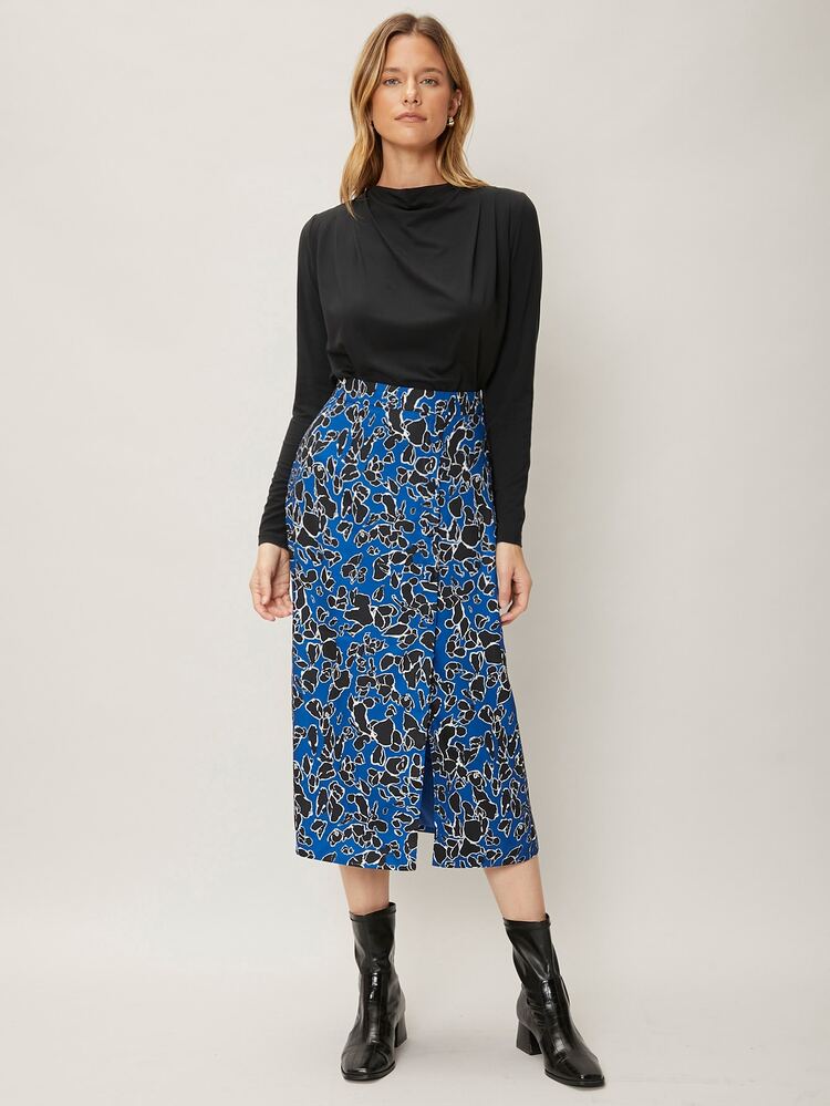 MOTF PREMIUM MIXED WRAP STRAIGHT FIT SKIRT - Multicolor - View 4