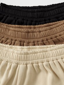 Plus 3pcs Letter Graphic Thermal Joggers - Multicolor - View 7