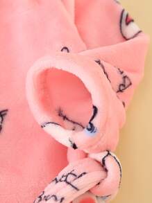 Niñas Bata homewear con dibujos animados conejo teddy con capucha - Rosa Pálido - Ver 3