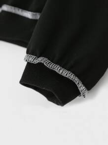 Áo nỉ Gái Thú vật Lá thư Giải trí - màu đen - Xem 4