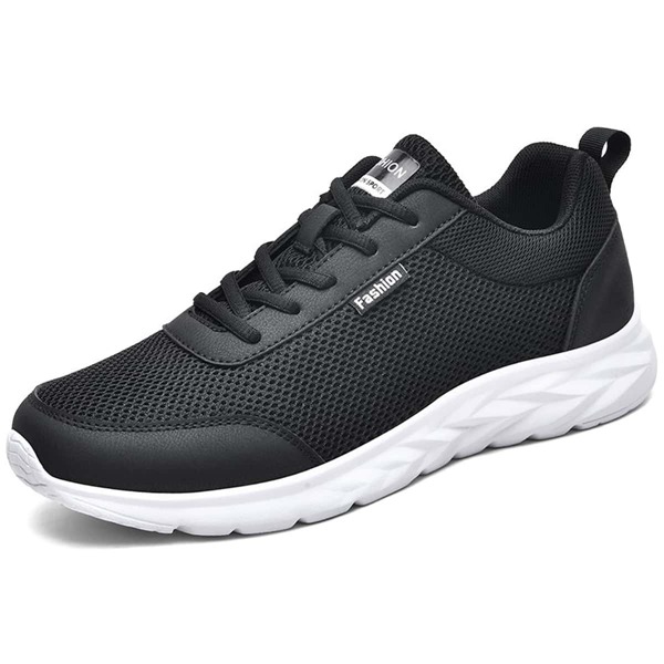 

Men Lace-up Front Mesh Sneakers, Black