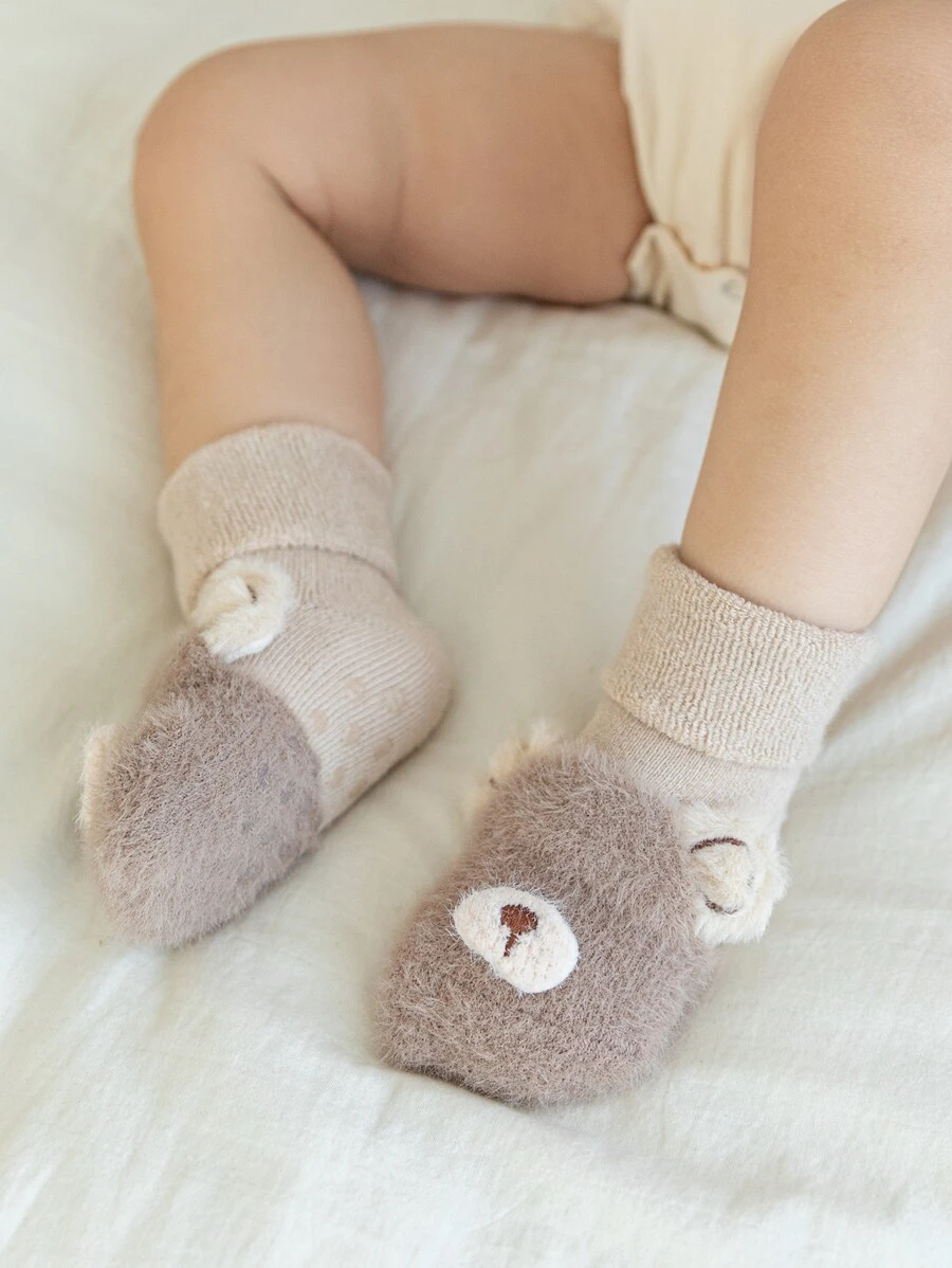 嬰兒襪子卡通字元腳襪子 - 卡其色 - 查看 1