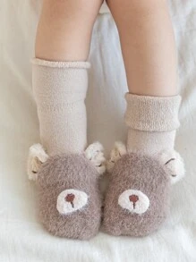 嬰兒襪子卡通字元腳襪子 - 卡其色 - 查看 3
