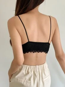 DAZY Solid Floral Lace Cami Top