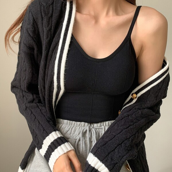 

Plain Longline Bralette, Black