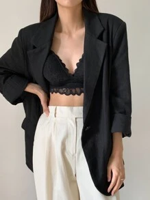 DAZY Solid Floral Lace Cami Top