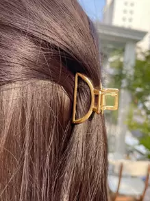 DAZY Minimalist Hair Claw For Daily Use For Girls Hairstyles Casual Claw Clips Hair Clips Hair Jaw Clip Hair Clamps Hair Clutch Hair Catcher Clip - Gold - View 6