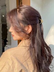 DAZY Minimalist Hair Claw For Daily Use For Girls Hairstyles Casual Claw Clips Hair Clips Hair Jaw Clip Hair Clamps Hair Clutch Hair Catcher Clip - Gold - View 7