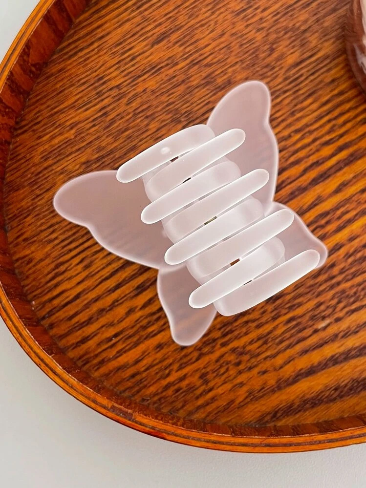DAZY Solid Butterfly Design Hair Claw Cute - White - View 9