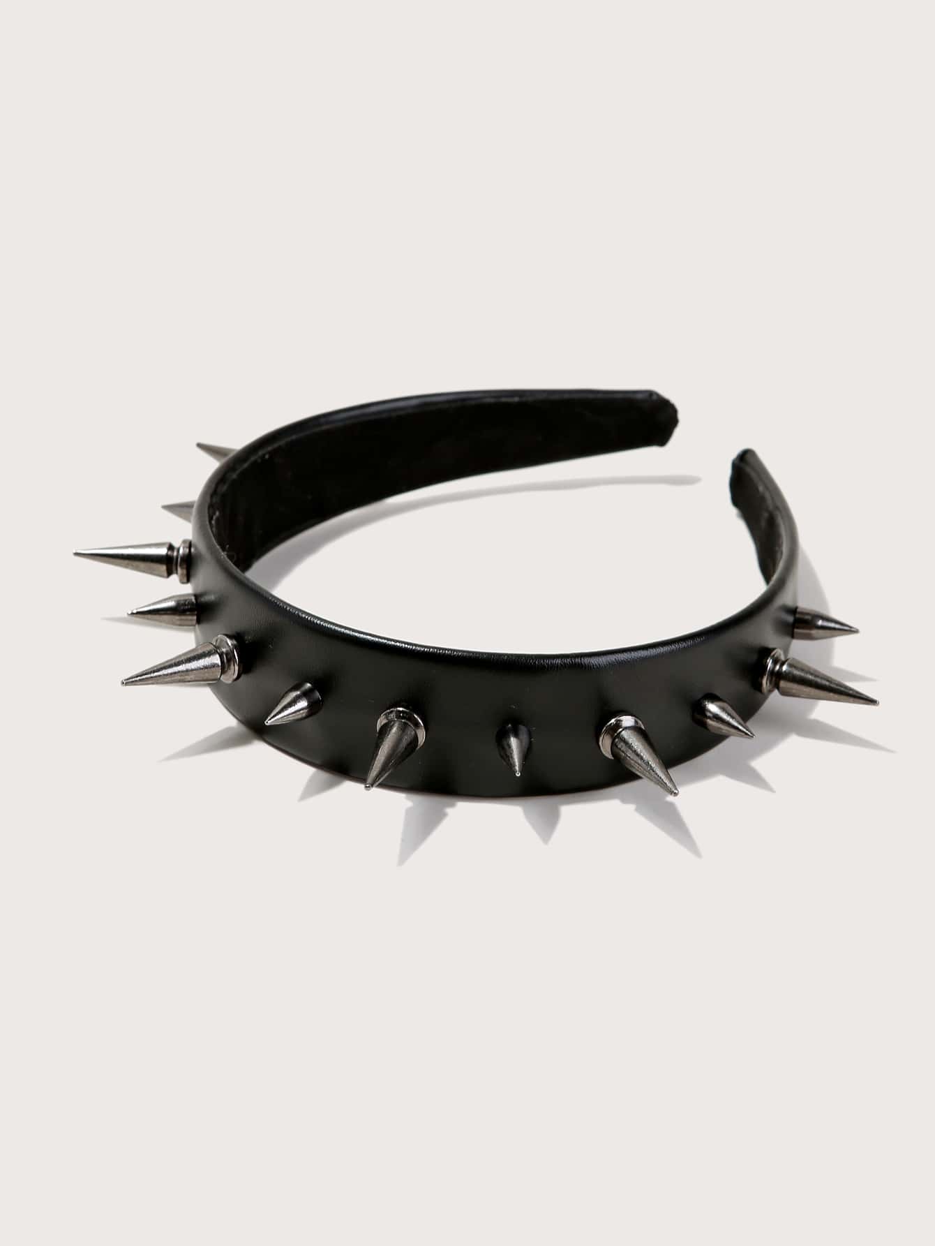SHEIN ICON Spiked Decor Headband Street, School Hairband Hair Hoop - Black - View 1