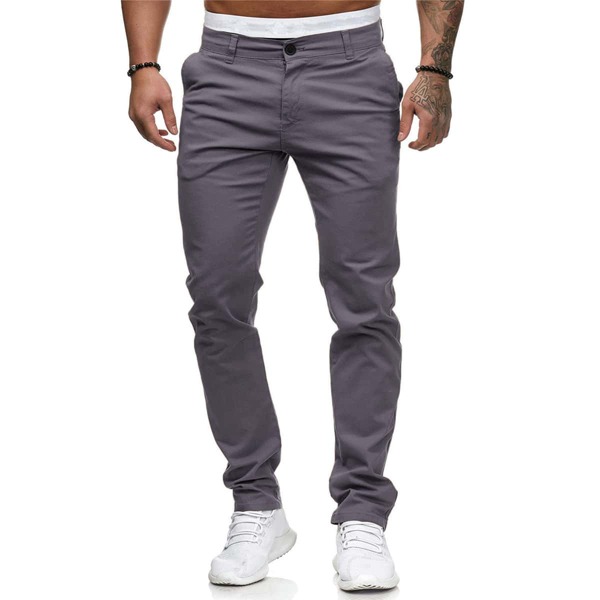 

Men Slant Pocket Solid Pants, Dark grey
