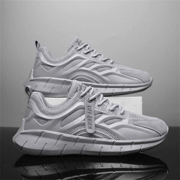 

Men Letter Graphic Lace-up Front Sneakers, Grey