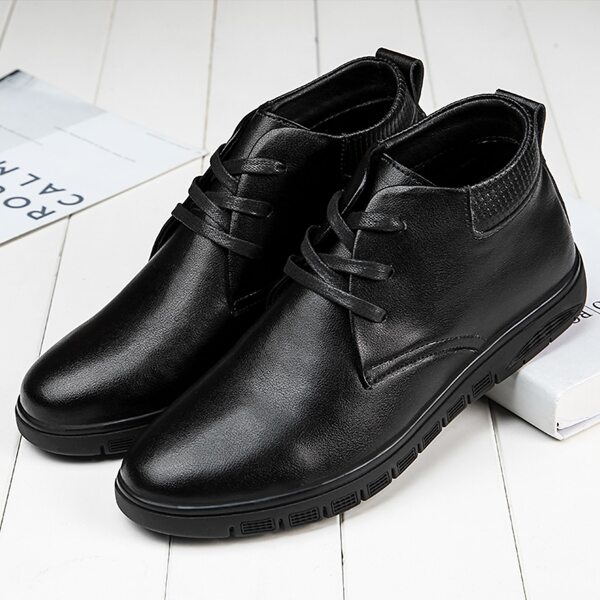 

Men Minimalist Lace Up Front Dress Shoes, Black