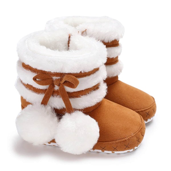 

Baby Pom Pom Decor Snow Boots, Brown