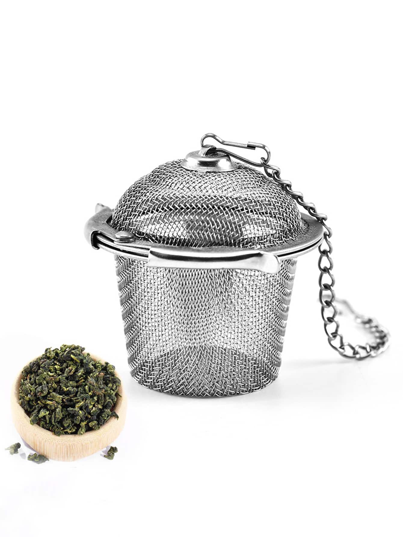 1pc Stainless Steel Tea Infuser Filter Bag, For Spices, Herbs, Condiments, Hot Pot, 2 Styles Random Delivery Back To School - Silver - View 1