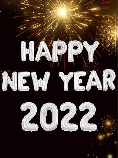 16入組2022年新年快樂氣球