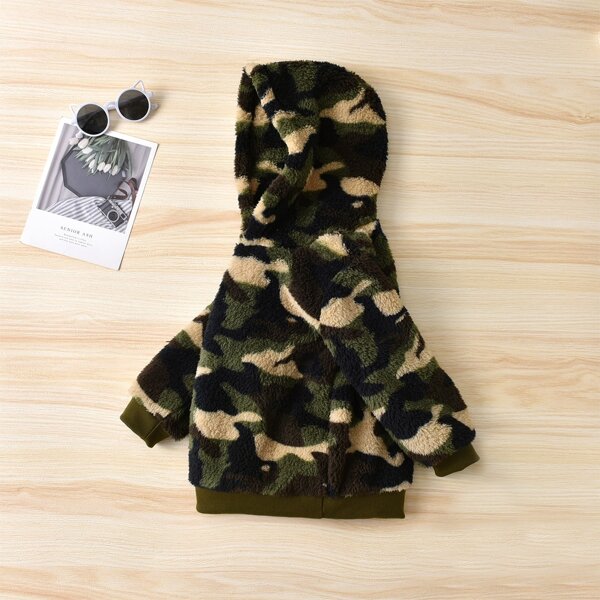 

Toddler Boys Camo Print Flannel Hoodie, Multicolor
