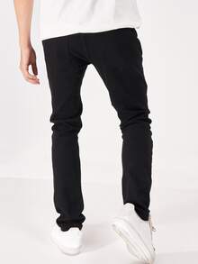 Manfinity Men Ripped Tapered Jeans - Black - View 2