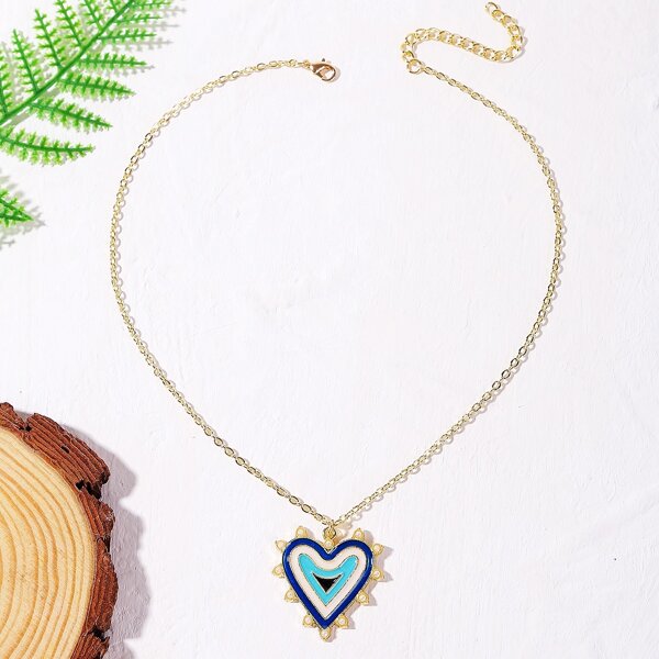 

Heart Pendant Necklace, Multicolor