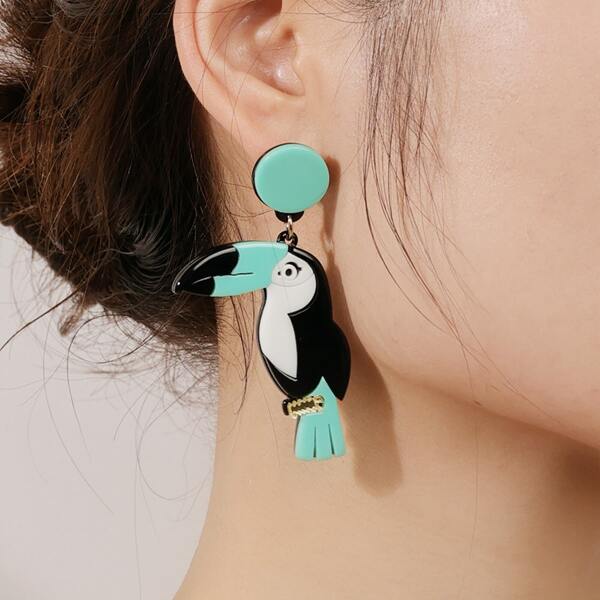 

Color Block Animal Drop Earrings, Multicolor