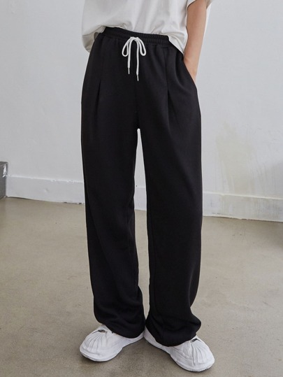 DAZY Pantaloni della tuta con tasche inclinate, coulisse in vita, pantaloni della tuta da donna